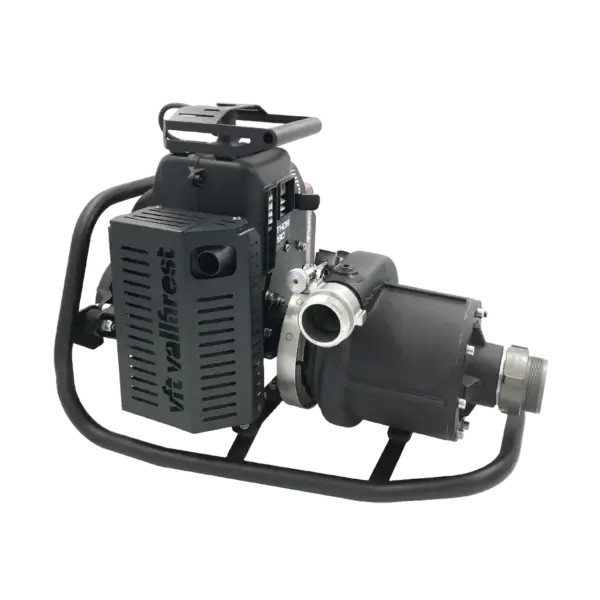 The Black Panther 4 Portable Pump features a protective metal frame, air vents, control knobs, and a large connection port—making it essential wildfire equipment trusted for firefighting across Canada.